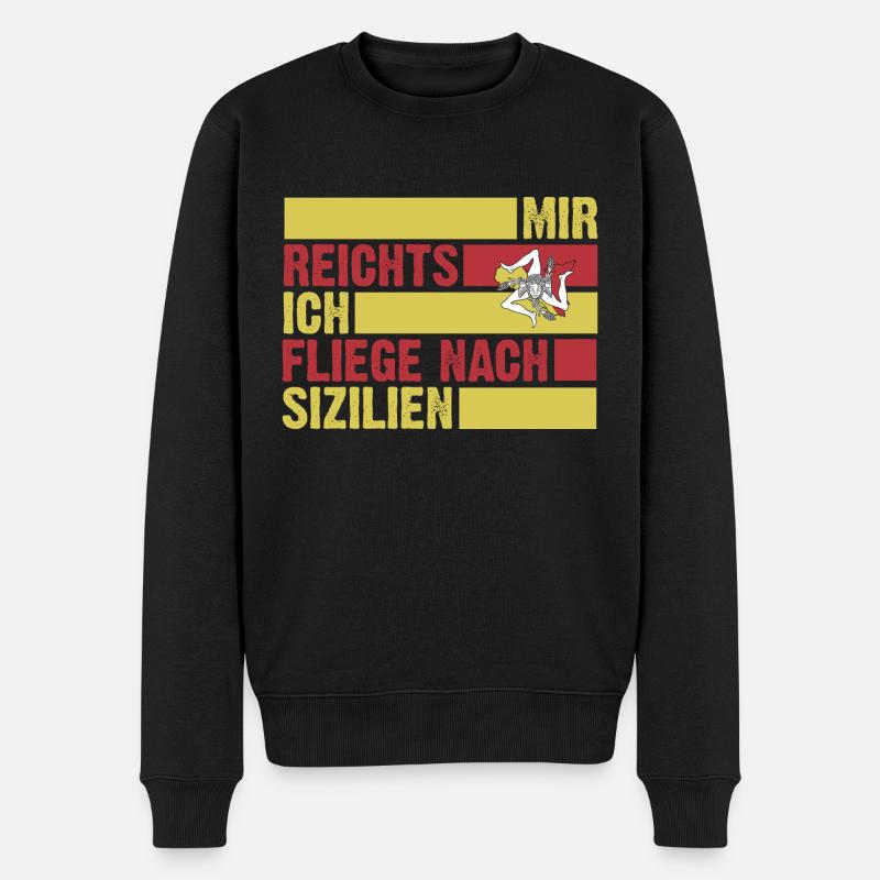 Sizilianer Sizilianisch Sizilien - Männer Premium Bio Pullover - Schwarz