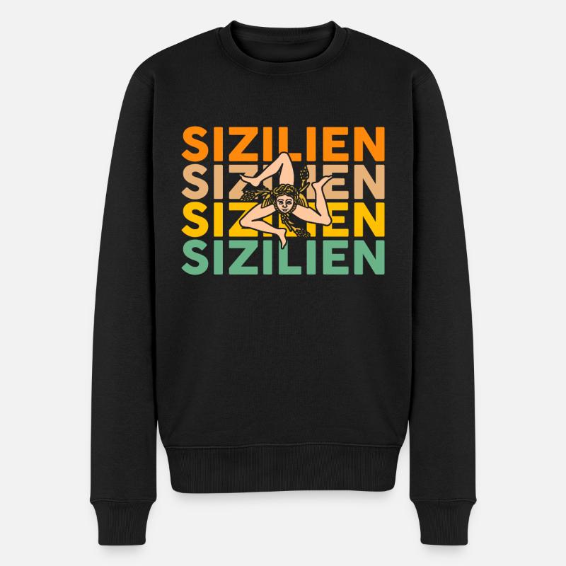 Siciliens Sicile Sicile - Pull Premium bio Homme - noir
