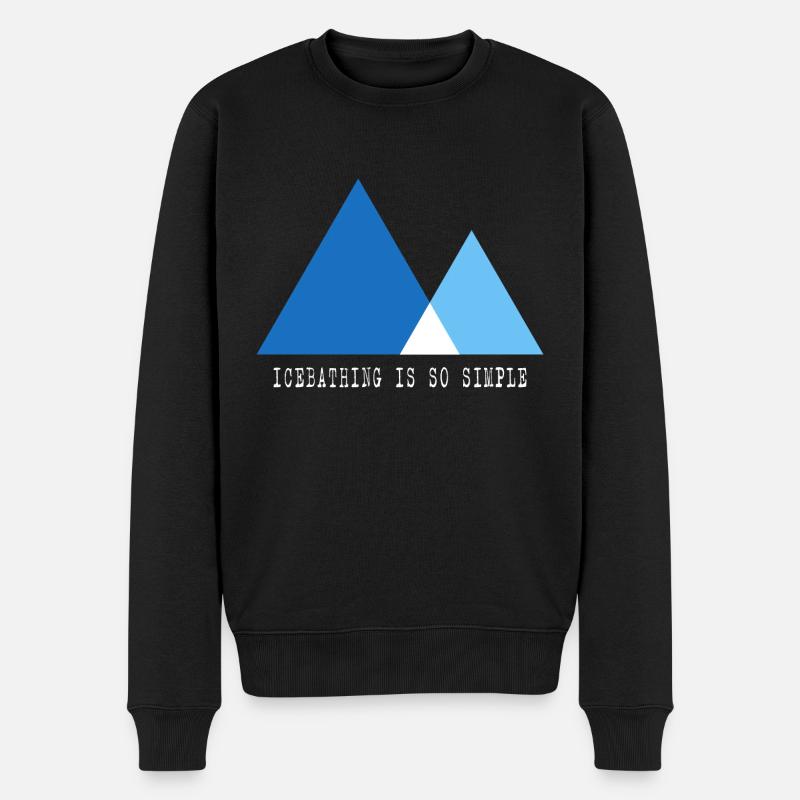 Eisbader Winterbad Kältetherapie "simple ice-bath" - Männer Premium Bio Pullover - Schwarz