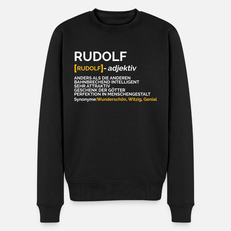 Rudolf - Männer Premium Bio Pullover - Schwarz