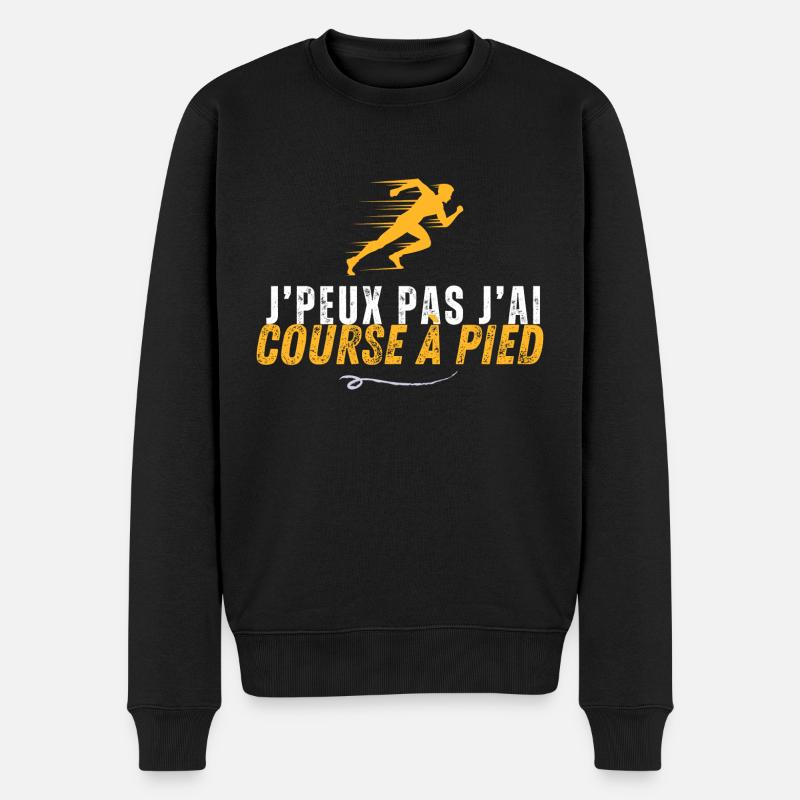 Ich kann nicht rennen - Männer Premium Bio Pullover - Schwarz