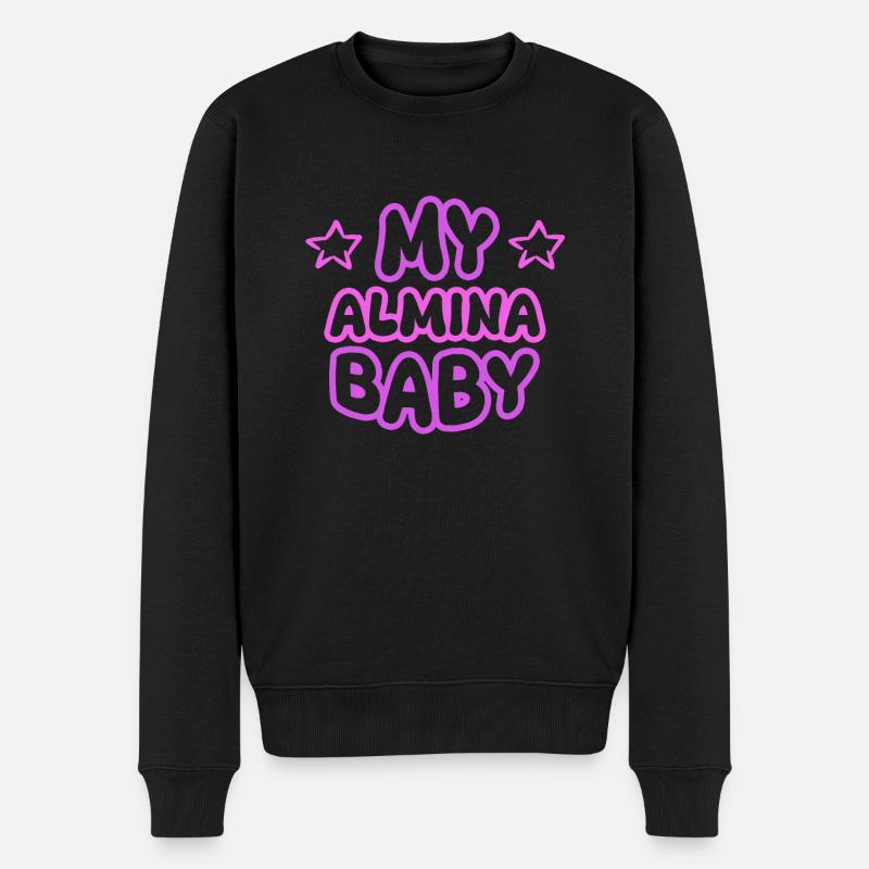 Almina - Männer Premium Bio Pullover - Schwarz