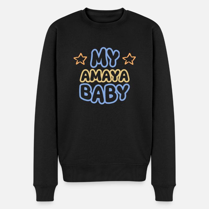 Vorname Amaya - Männer Premium Bio Pullover - Schwarz