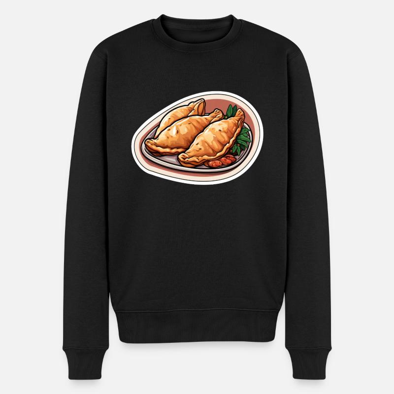 Empanadas drei Teigtaschen - Männer Premium Bio Pullover - Schwarz