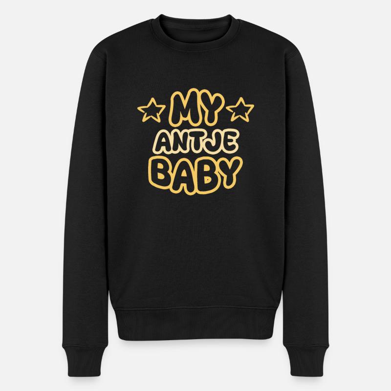 Geburt Antje - Männer Premium Bio Pullover - Schwarz