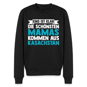 Kasachen Mama Mutter Kasachstan - Männer Premium Bio Pullover - Schwarz - Vorne - Nico (187cm)