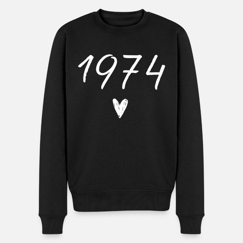1974 coeur anniversaire - Pull Premium bio Homme - noir