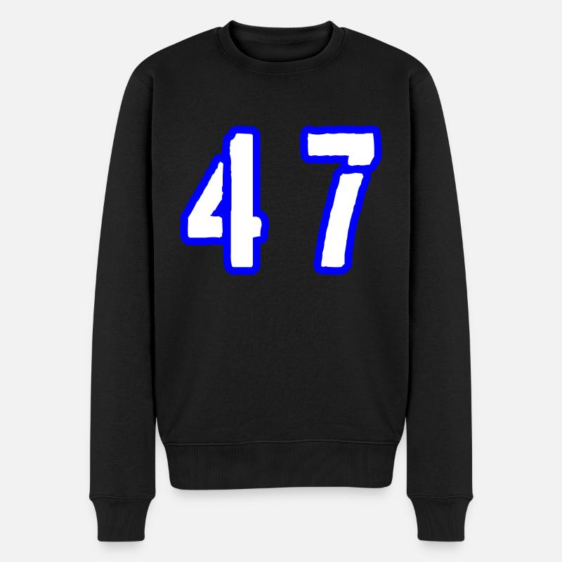 47 Zahl Symbol - Männer Premium Bio Pullover - Schwarz