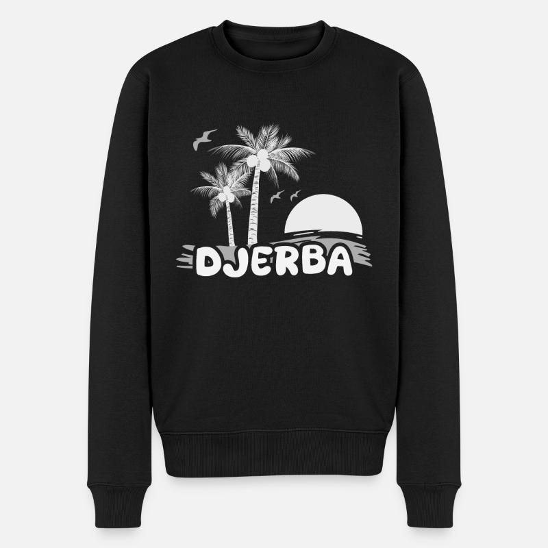 Djerba als Strand - Männer Premium Bio Pullover - Schwarz
