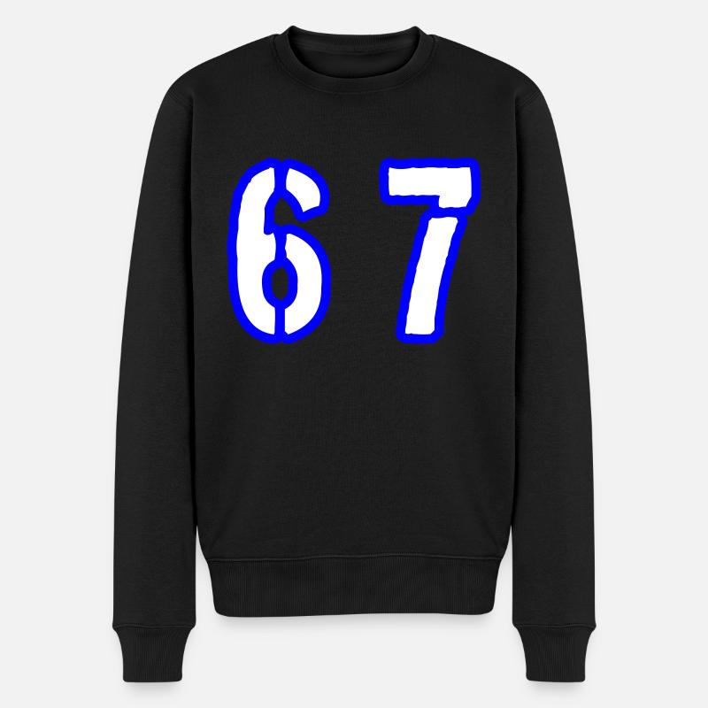 67 Zahl Symbol - Männer Premium Bio Pullover - Schwarz
