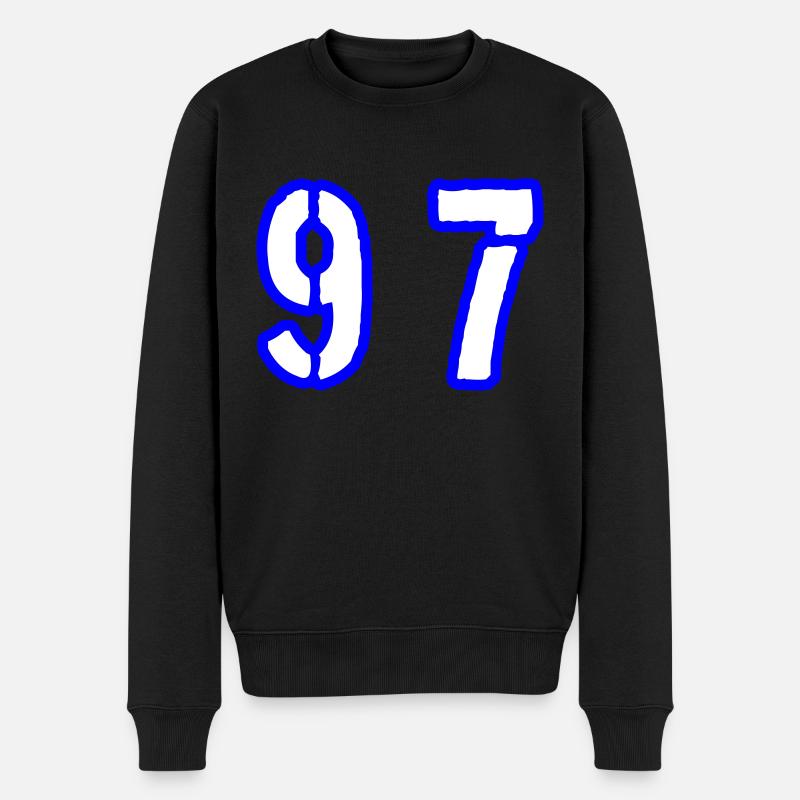 97 Zahl Symbol - Männer Premium Bio Pullover - Schwarz