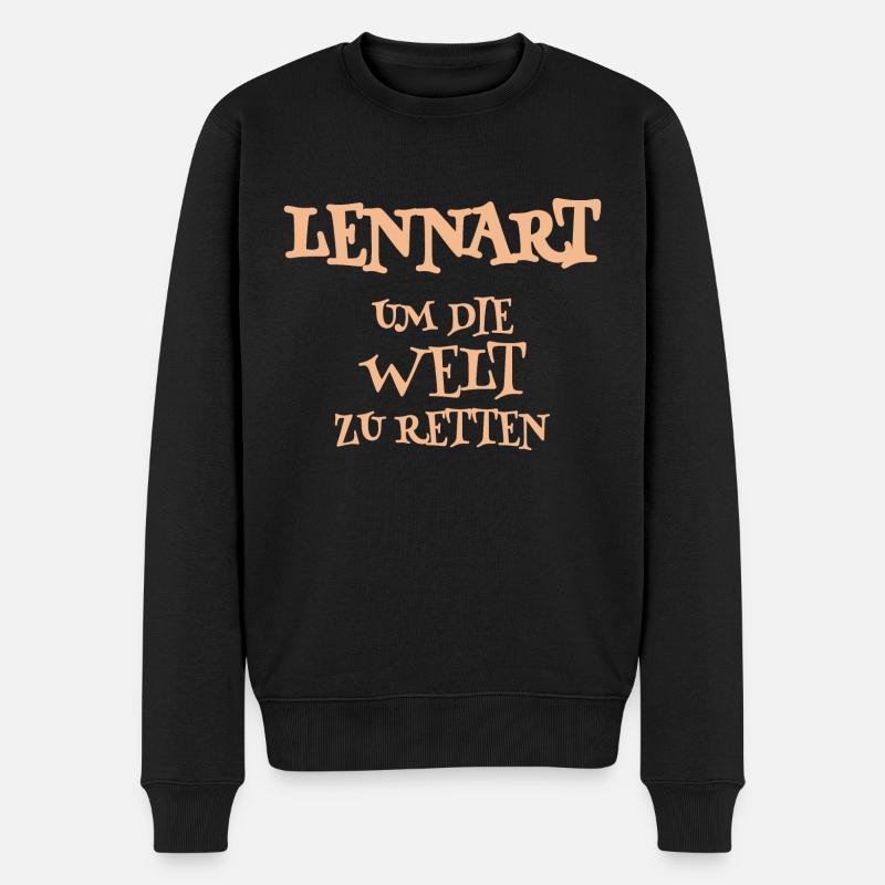 Lennart als Helfer - Männer Premium Bio Pullover - Schwarz