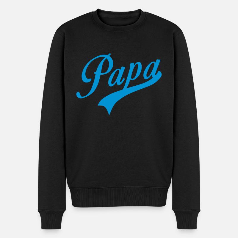 Papa Logo - Männer Premium Bio Pullover - Schwarz