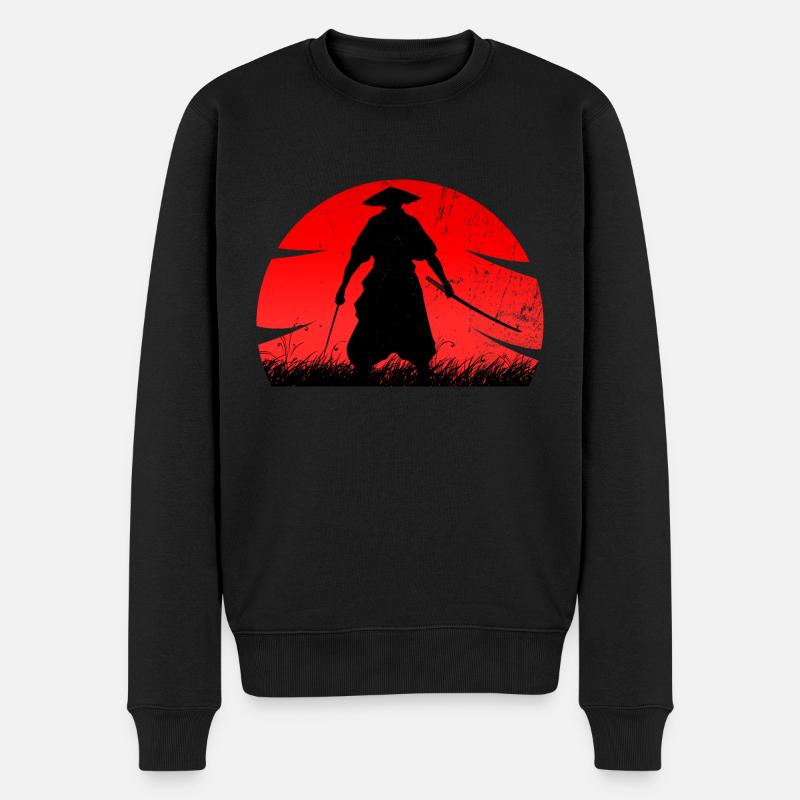Samurai Ronin - Männer Premium Bio Pullover - Schwarz