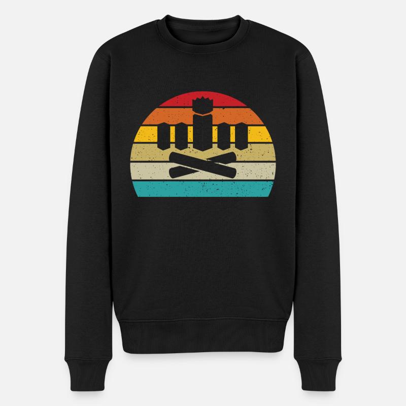 Kubb retro Sonnenuntergang kubb Yard Spielspieler - Männer Premium Bio Pullover - Schwarz