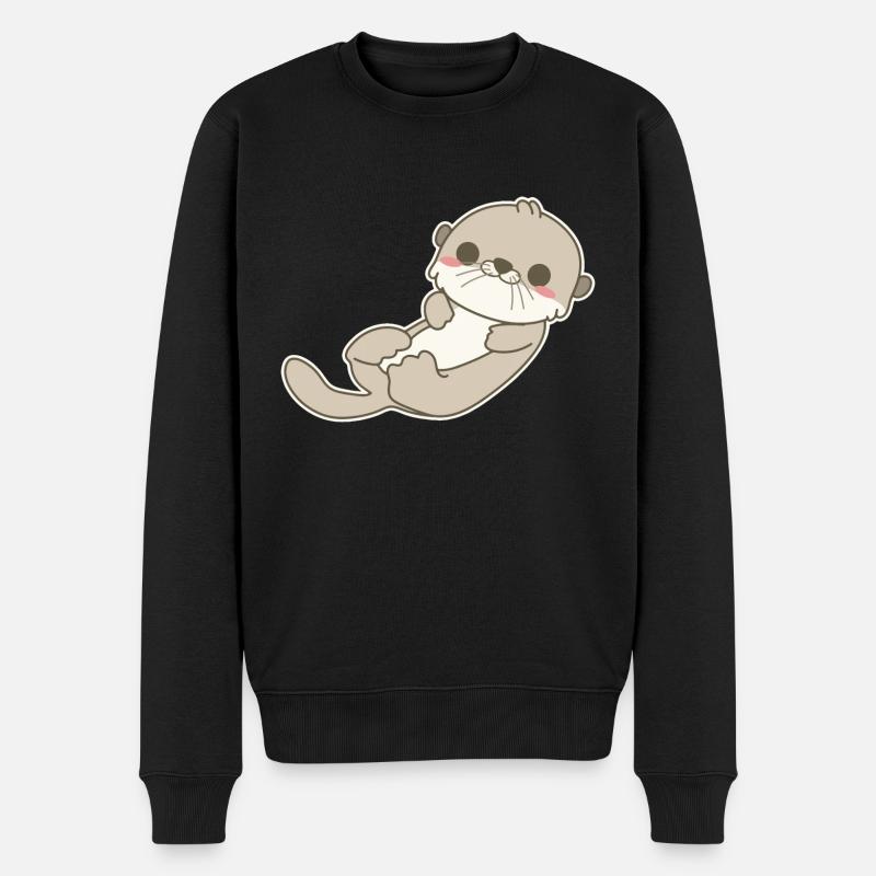 Otter - Männer Premium Bio Pullover - Schwarz