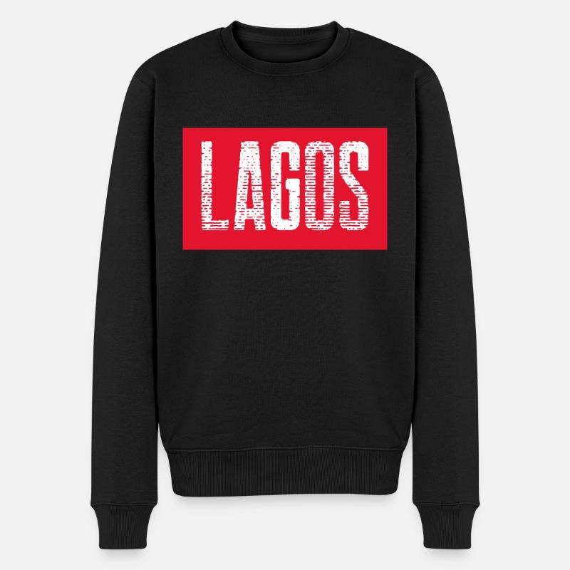 LAGOS - Männer Premium Bio Pullover - Schwarz