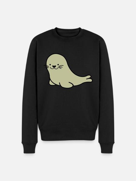 seal 02 - Men's Premium Organic Jumper - black