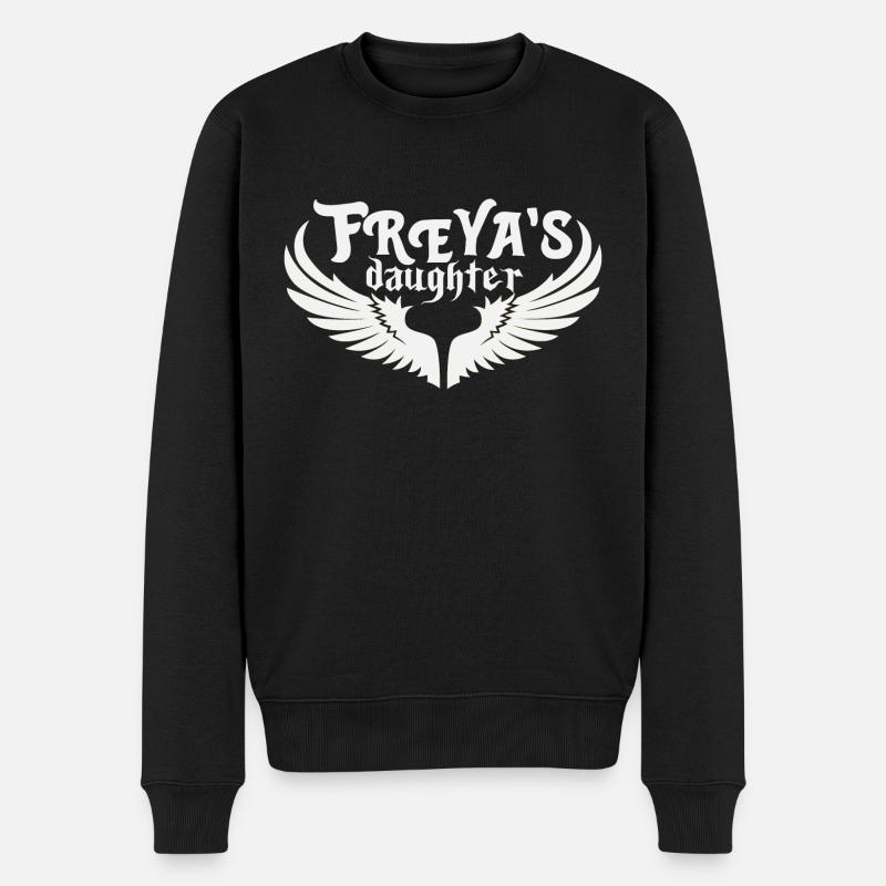 Freyas Daughter Design von Odin Asatro - Männer Premium Bio Pullover - Schwarz