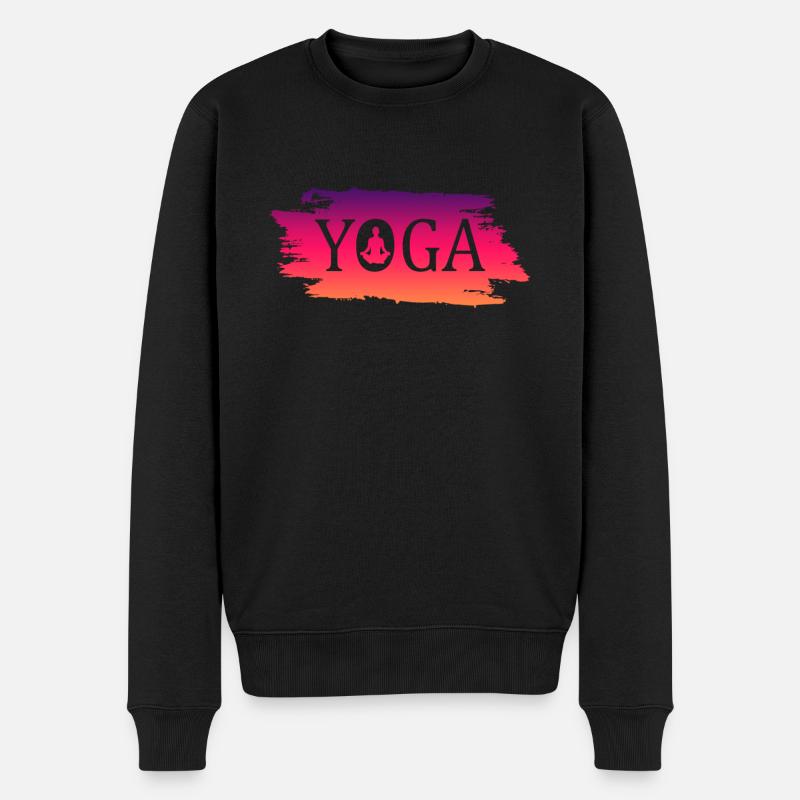 Yoga - Männer Premium Bio Pullover - Schwarz