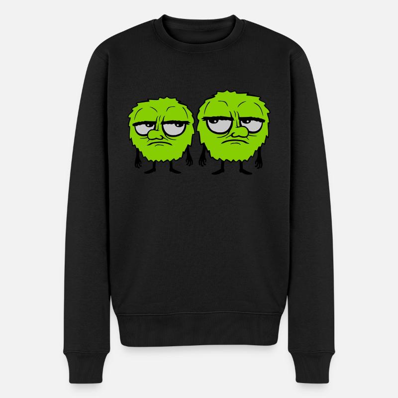 2 Monster Augen verdrehen - Männer Premium Bio Pullover - Schwarz