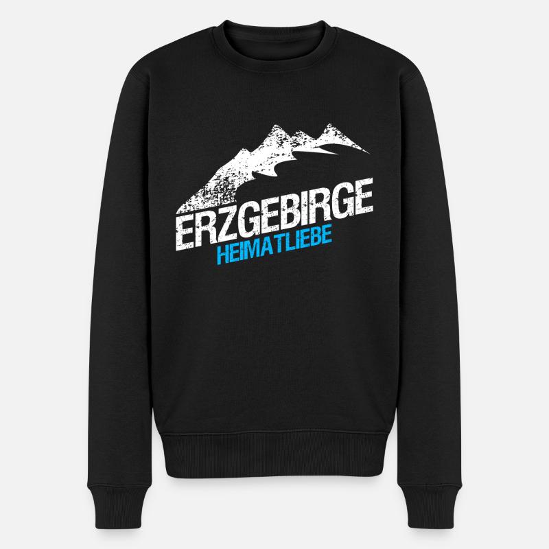 Erzgebirge Wandern Berg - Männer Premium Bio Pullover - Schwarz