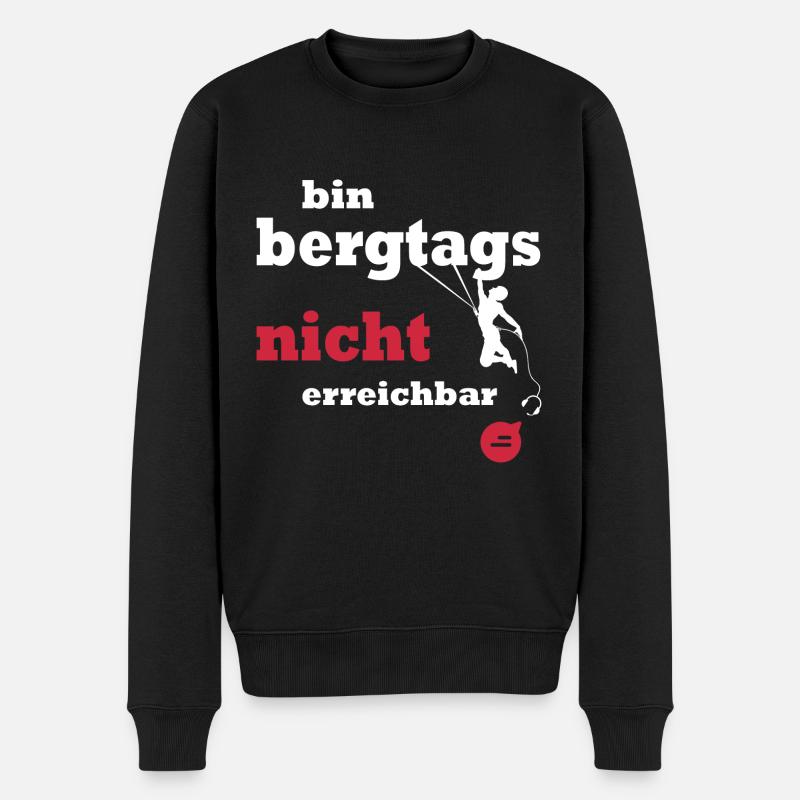 Bergsteiger klettern bouldern - Männer Premium Bio Pullover - Schwarz
