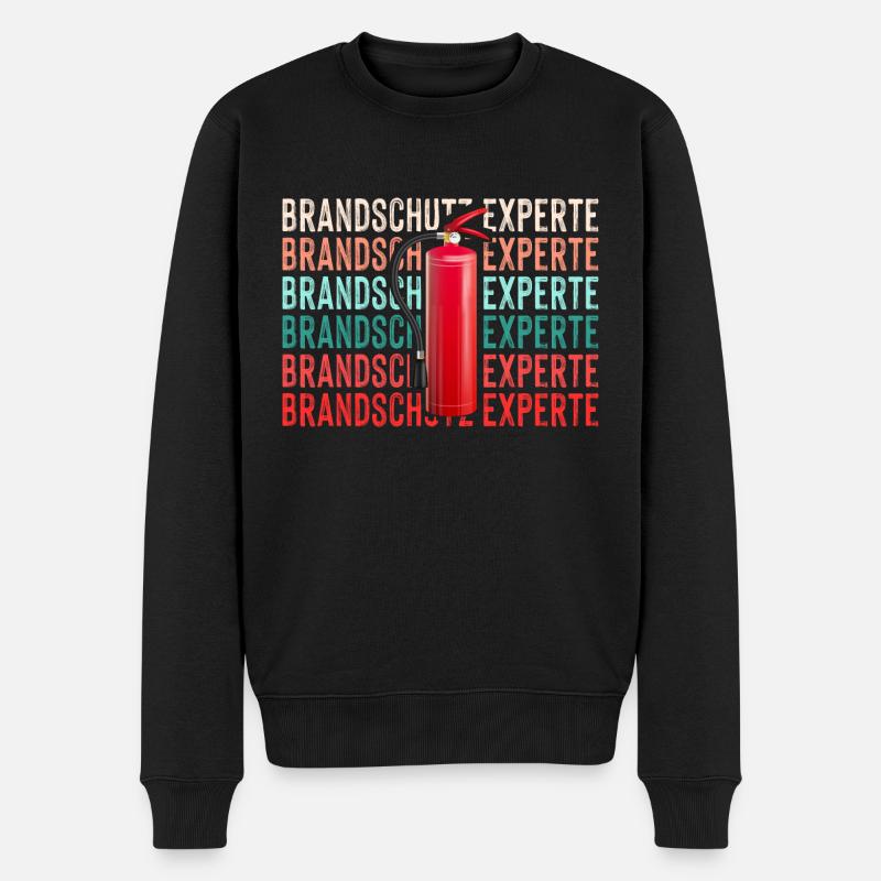 Brandschutz Experte Retro - Männer Premium Bio Pullover - Schwarz