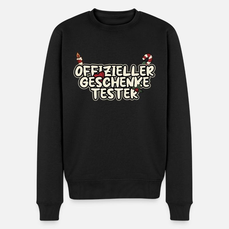 Weihnachten Offizieller Geschenketester - Männer Premium Bio Pullover - Schwarz