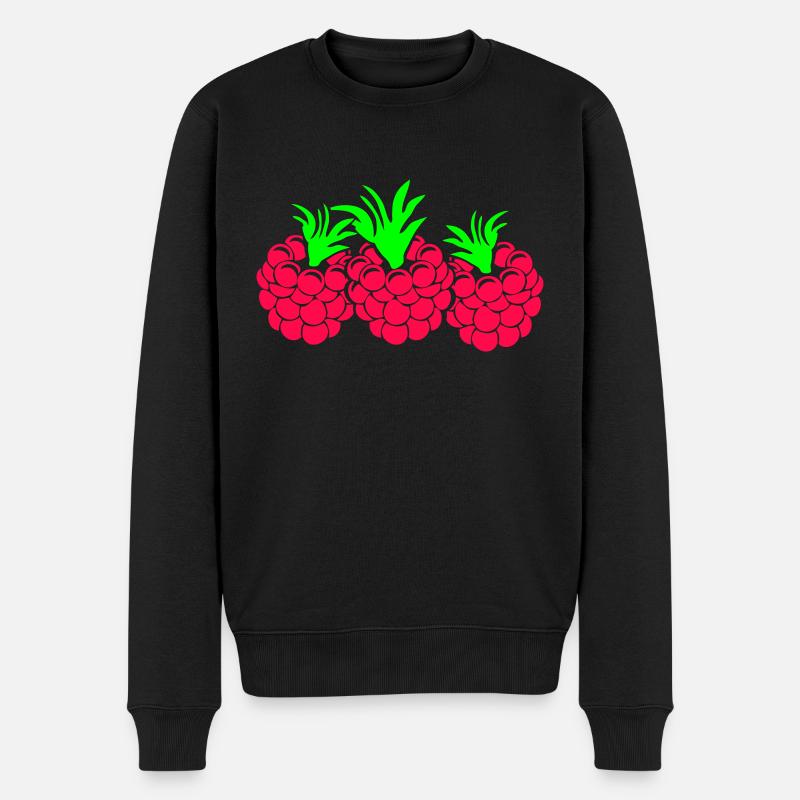 Framboises - Pull Premium bio Homme - noir