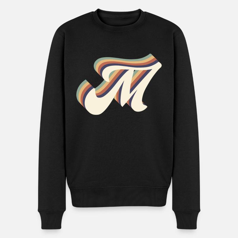 Buchstabe M - Männer Premium Bio Pullover - Schwarz