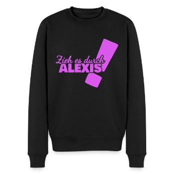 Aufgeben Alexis - Männer Premium Bio Pullover - Schwarz - Vorne - Nico (187cm)