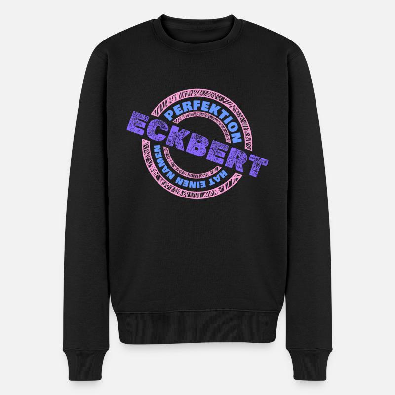 Perfekt Eckbert - Männer Premium Bio Pullover - Schwarz