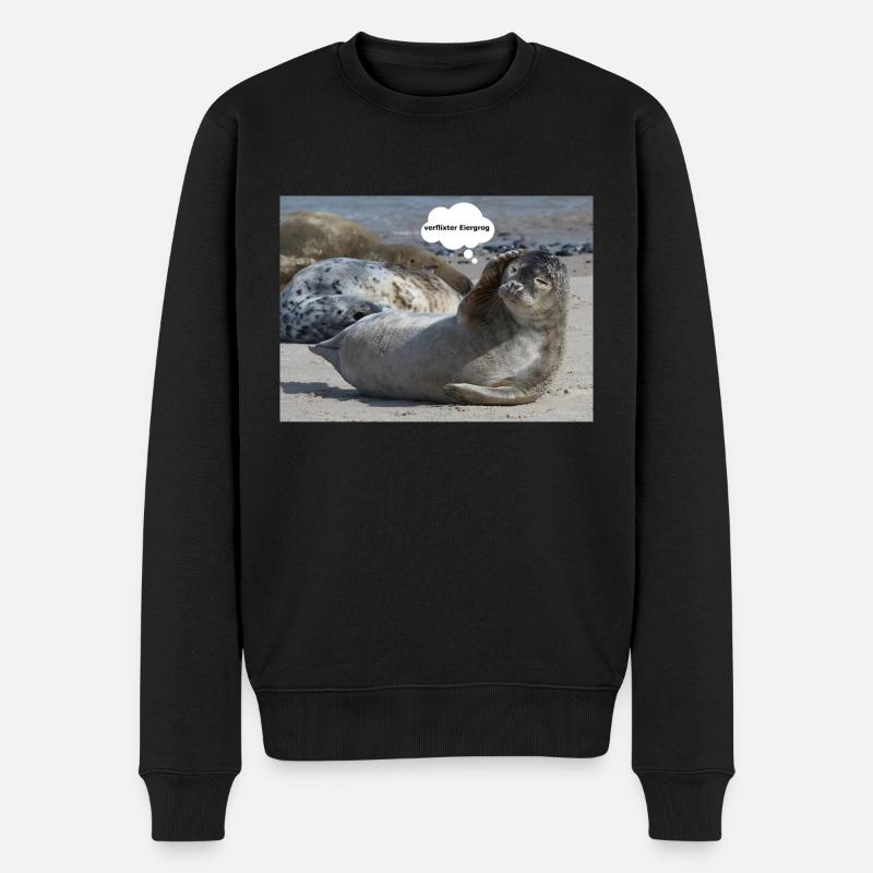 Robbe - Männer Premium Bio Pullover - Schwarz