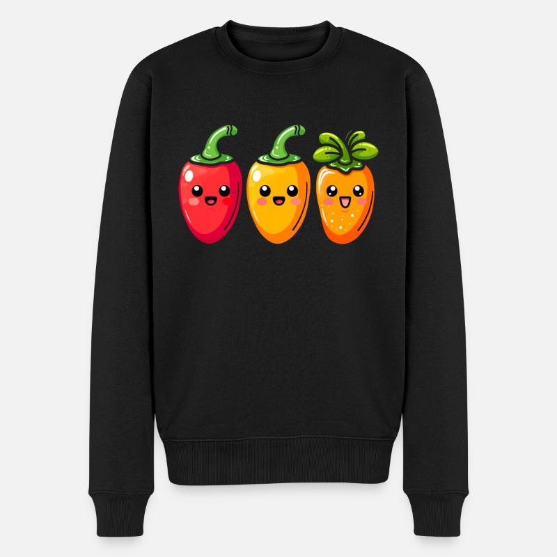 Chili - Männer Premium Bio Pullover - Schwarz