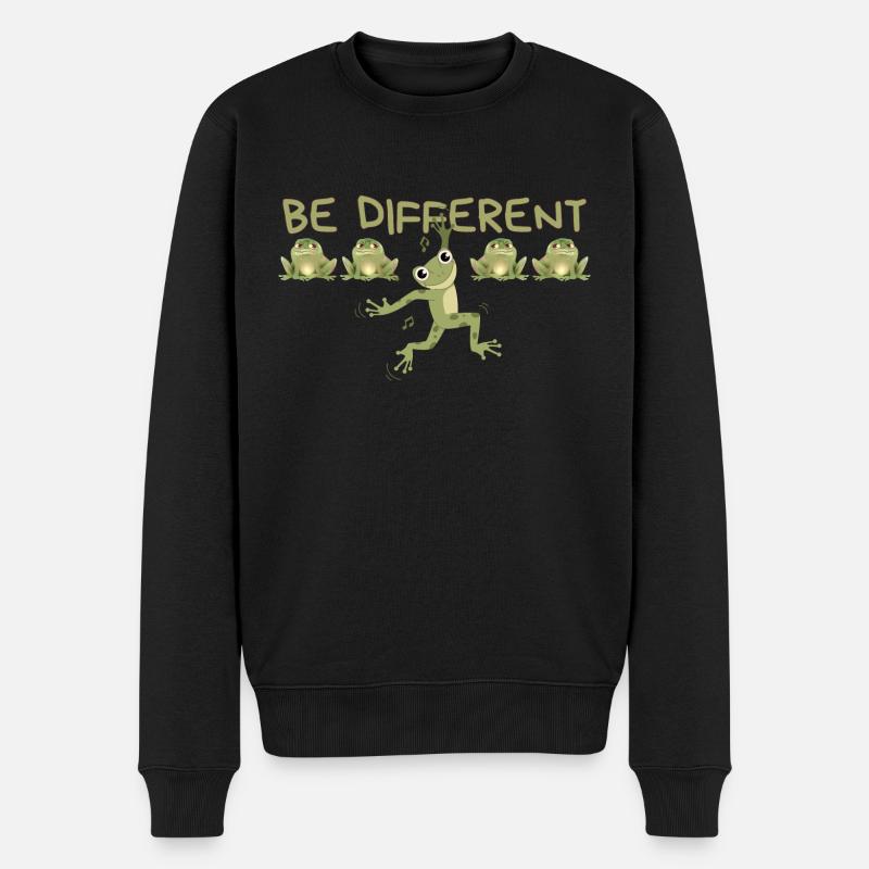 BE DIFFERENT Frog - Männer Premium Bio Pullover - Schwarz