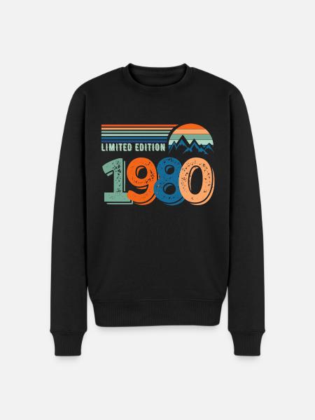 Limitierte Auflage 1980 - Männer Premium Bio Pullover - Schwarz