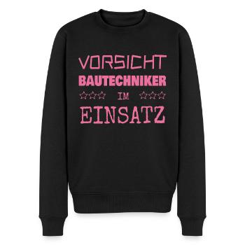 Appointment as a construction technician - Men's Premium Organic Jumper - black - Front - Nico (187cm)