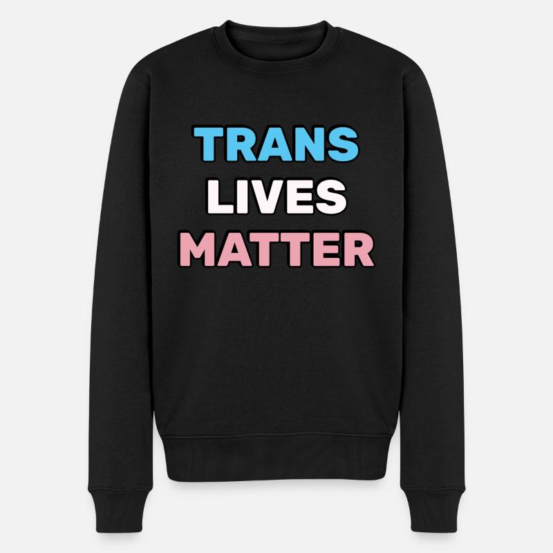 Trans-Leben zählen - Transgender Pride - Männer Premium Bio Pullover - Schwarz