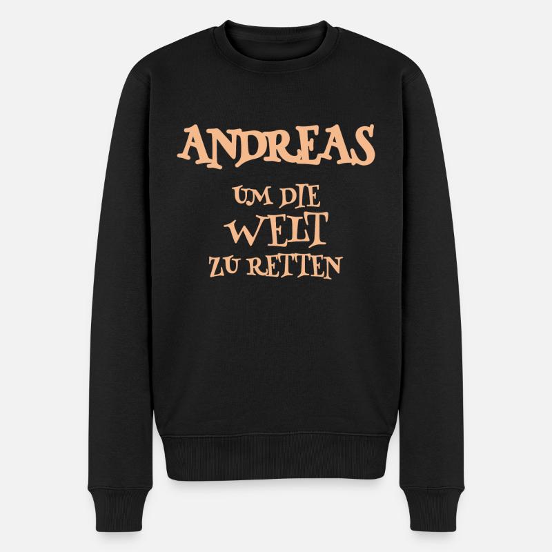 Helfer Andreas - Männer Premium Bio Pullover - Schwarz