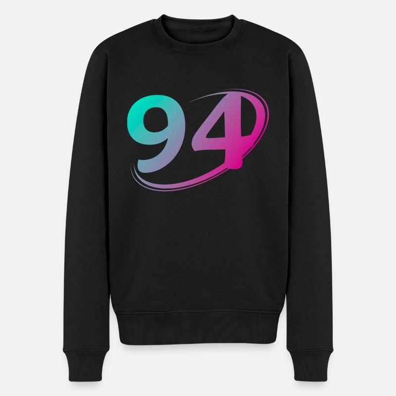 Nummer 94 mehrfarbig - Männer Premium Bio Pullover - Schwarz