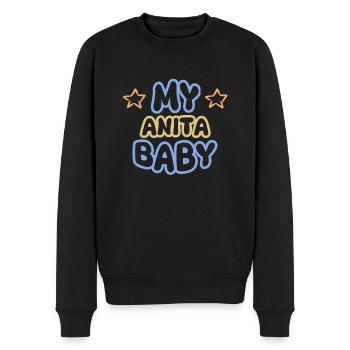 Anita as a given name - Men's Premium Organic Jumper - black - Front - Nico (187cm)