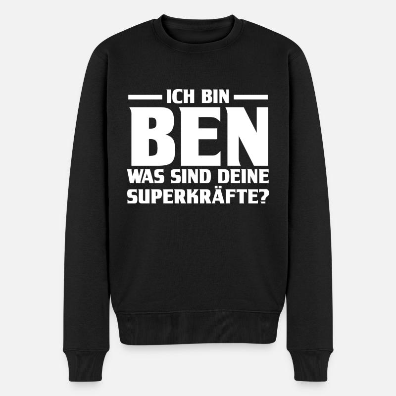 Prénom Ben - Pull Premium bio Homme - noir