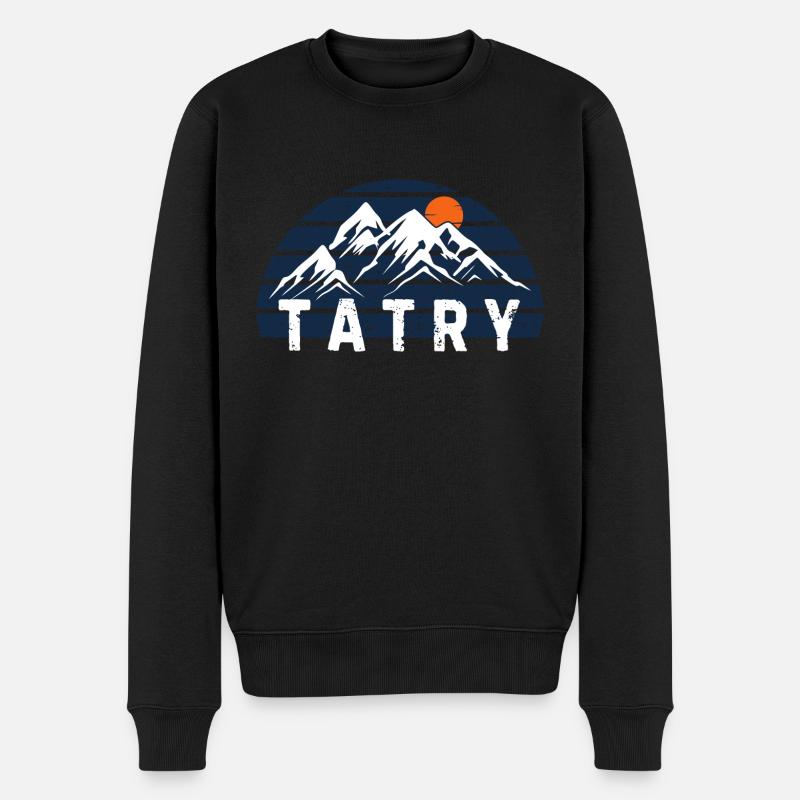 Gebirge.Sweatshirt mit Bergmotiv.Winterpause - Männer Premium Bio Pullover - Schwarz