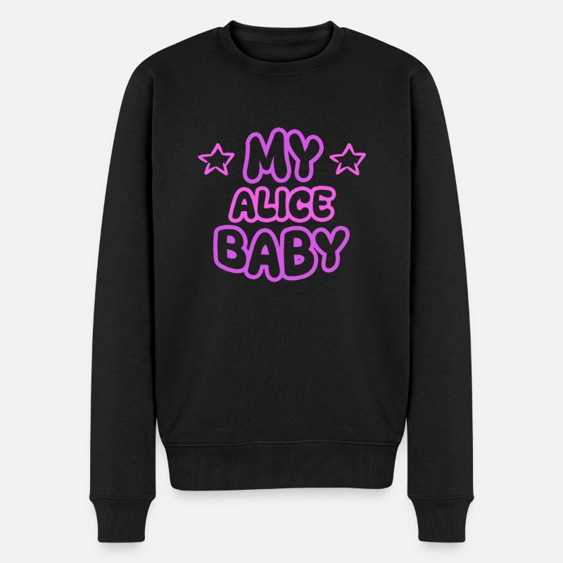 Vorname Alice - Männer Premium Bio Pullover - Schwarz