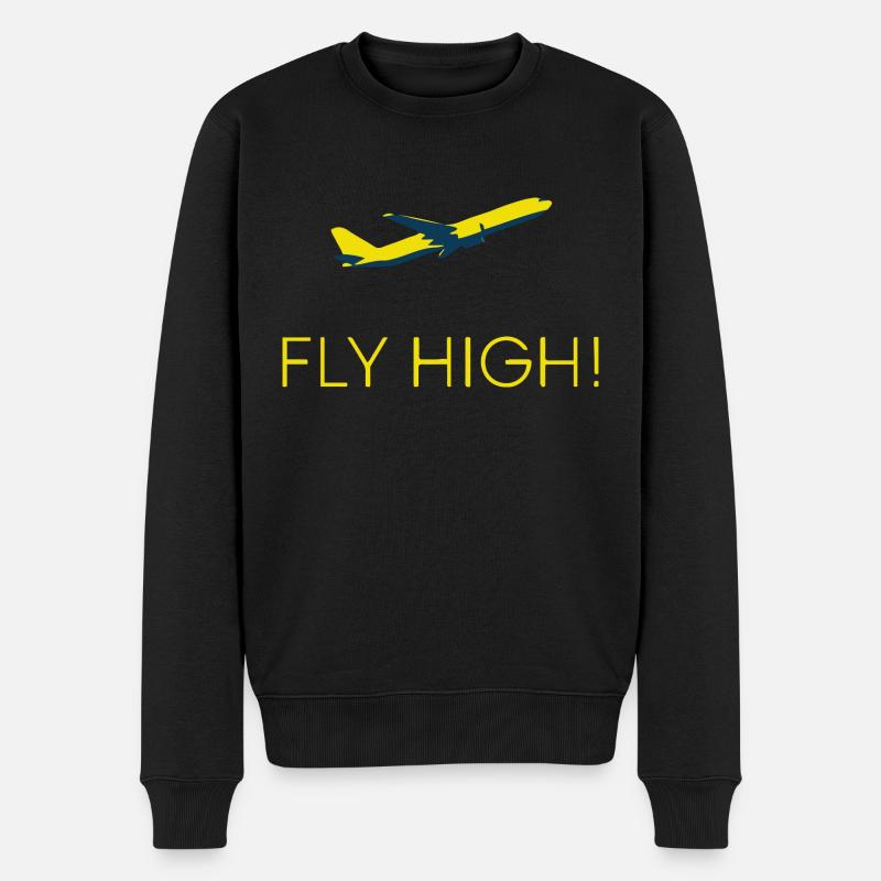 FLUGZEUGE - Männer Premium Bio Pullover - Schwarz