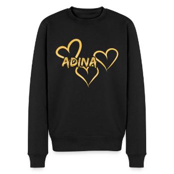 Adina - Männer Premium Bio Pullover - Schwarz - Vorne - Nico (187cm)