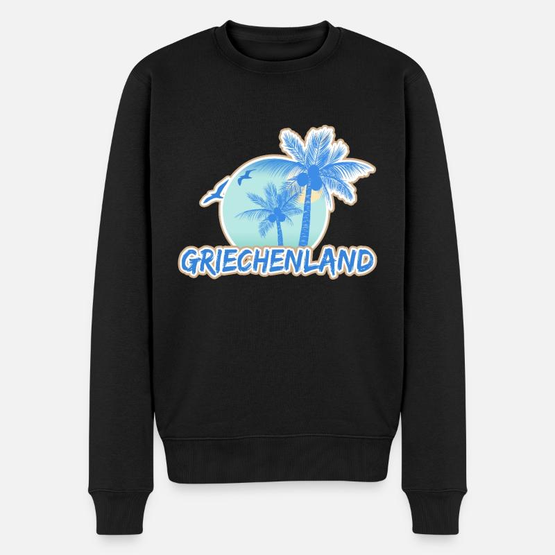Urlaub Griechenland - Männer Premium Bio Pullover - Schwarz