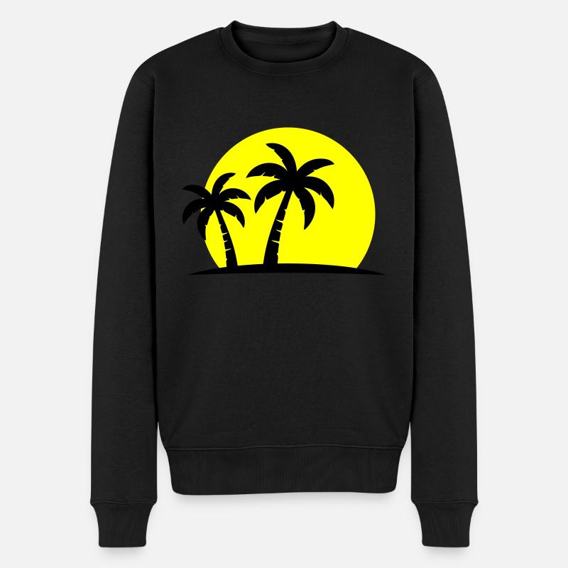 Palm Tree Beach Sunset Holiday - Pull Premium bio Homme - noir