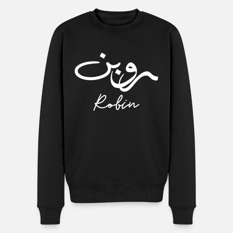 Robin écrit en arabe - Pull Premium bio Homme - noir